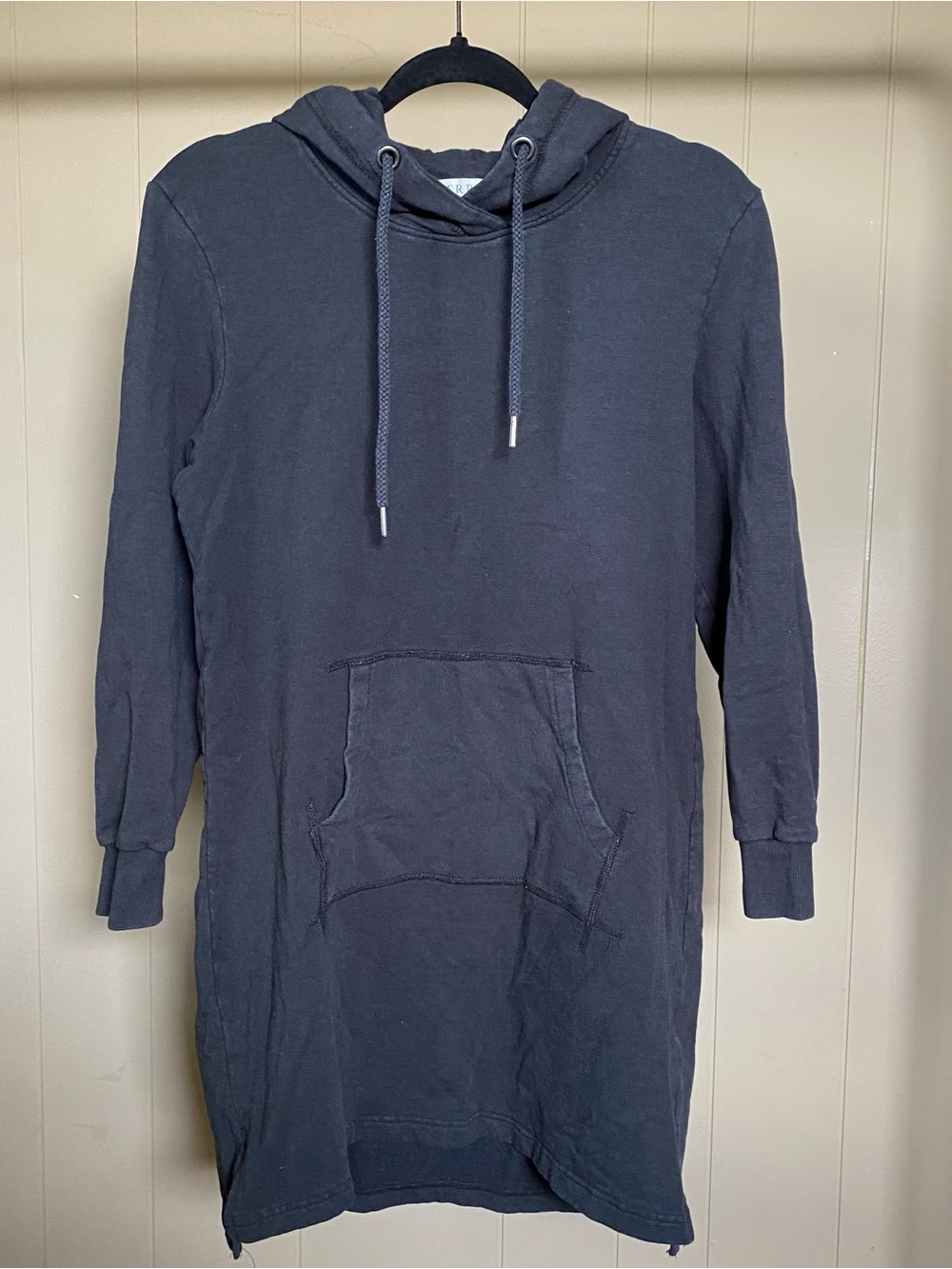 Serra cotton/rayon Black hoodie dress